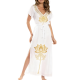 Open-Front Embroidered Bikini Jacket